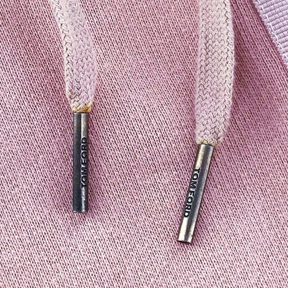 RARE TOM FORD Logo Hoodie Sweatshirt Full Zip GARMENT DYED Salmon Pink Boxy XL - Picture 13 of 13